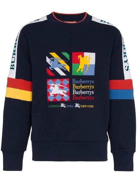 burberry colour block embroidered archive logo sweatshirt|Burberry Logo.